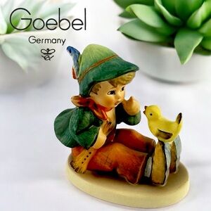 M.I. Hummel Goebel "Singing Lessons" Boy With Bird On His Feet Figurine #63 TMK6